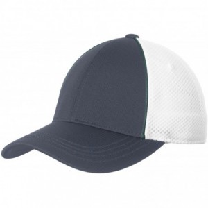 Baseball Caps Piped Mesh Back Cap. STC29 - Forest Green/Graphite/White - CC17YE3K7KW $19.36
