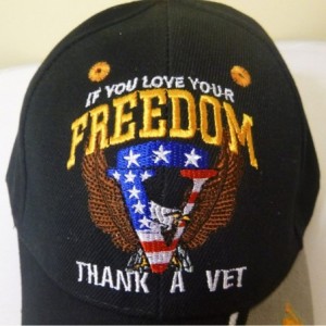 Baseball Caps Patriotic Black Cap If you Love Your Freedom Thank Vet Bald Eagle American Flag- Multi- One Size - CQ11IFZLTGD ...