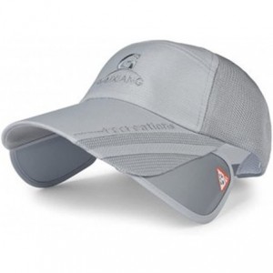 Skullies & Beanies Unisex Polyester Mesh Wide Brim Baseball Cap Adjustable Breathable Hat - Gray - C718DO3UNYG $30.37
