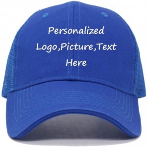 Baseball Caps Personalized Snapback Trucker Hats Custom Unisex Mesh Outdoors Baseball Caps - Sapphire Blue - C918QZ6XI04 $24.66