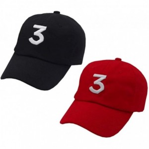 Baseball Caps Chance The Rapper Hat 3 Cool Rock Hip Hop Classic Casquette with Adjustable Strap (Black and Red 2 Pack) - CM19...