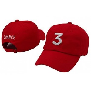 Baseball Caps Chance The Rapper Hat 3 Cool Rock Hip Hop Classic Casquette with Adjustable Strap (Black and Red 2 Pack) - CM19...