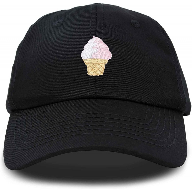 Baseball Caps Soft Serve Ice Cream Hat Cotton Baseball Cap - Black - CS18LL3OW70 $22.93