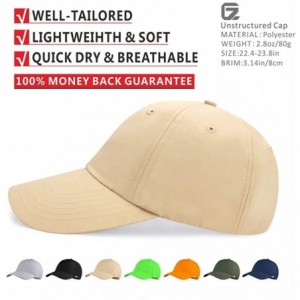Baseball Caps Quick Dry Dad hat Baseball Cap Unstructured Plain Sport Hats Unisex - Khaki - CJ18RA4GO2H $20.18