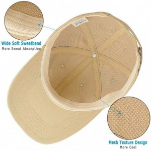 Baseball Caps Quick Dry Dad hat Baseball Cap Unstructured Plain Sport Hats Unisex - Khaki - CJ18RA4GO2H $20.18