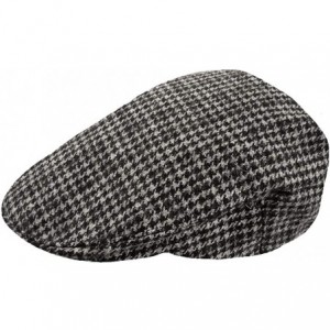 Newsboy Caps Mens Classic English Tweed Flat Cap - Charcoal Check - CO11DZIM4M3 $16.70
