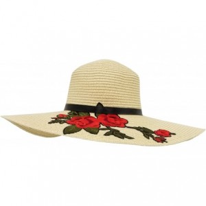 Sun Hats Sun Hats for Women- Woven Floppy Beach Woven Summer Spring Straw Hat - C318E63ZTGE $44.48