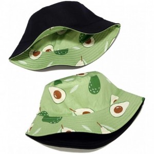 Bucket Hats Banana Print Bucket Hat Fruit Pattern Fisherman Hats Summer Reversible Packable Cap - Avocado Green - CR19499TN0L...