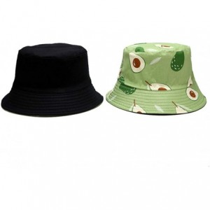 Bucket Hats Banana Print Bucket Hat Fruit Pattern Fisherman Hats Summer Reversible Packable Cap - Avocado Green - CR19499TN0L...