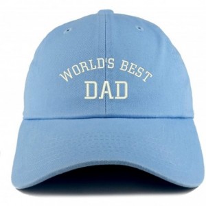 Baseball Caps World's Best Dad Embroidered Low Profile Soft Cotton Dad Hat Cap - Sky - C418D55ROUI $32.69