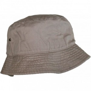 Bucket Hats Simple Solid Cotton Bucket Hat - Tan - CE11LXK936F $24.59