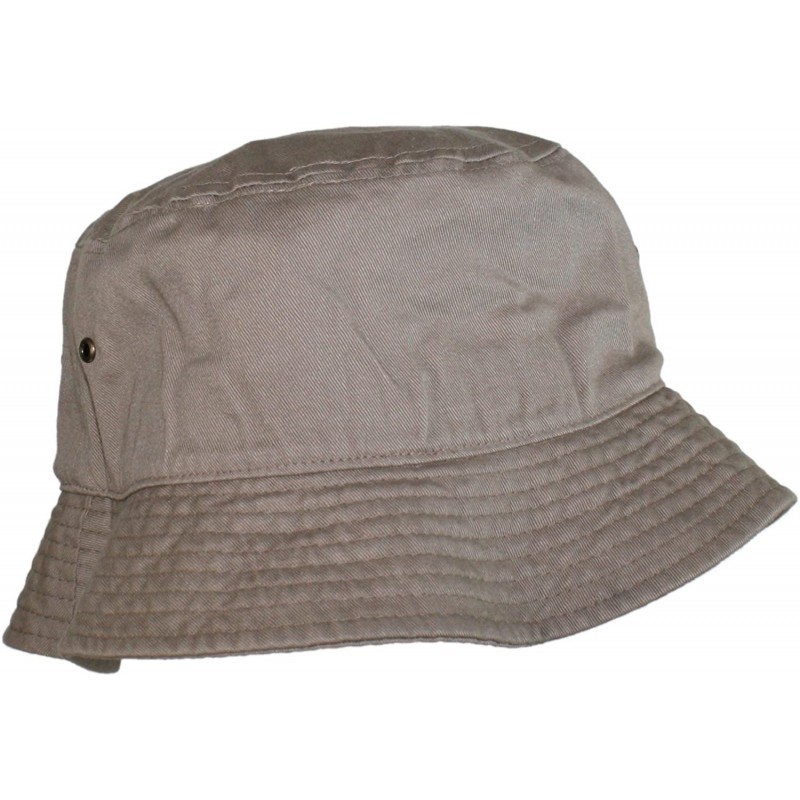 Bucket Hats Simple Solid Cotton Bucket Hat - Tan - CE11LXK936F $21.23