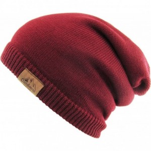 Skullies & Beanies Super Warm Slouchy Fleeced Long Beanie Warm Fur Lined Winter Knit Hat Thick Skull Cap - CS18GL87ZA9 $21.94