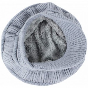 Skullies & Beanies Women's Winter Warm Hat Crochet Slouchy Beanie Knitted Caps with Visor - B-grey - CN18HK738Y0 $28.14