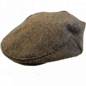 Newsboy Caps Irish Cap Brown Herringbone Tweed Cap Made in Ireland - CU116JEJD65 $101.66