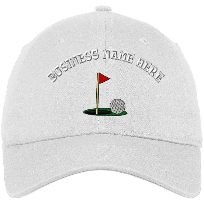 Baseball Caps Custom Low Profile Soft Hat Golf Ball On Green Embroidery Business Name Cotton - White - CR18QTLEIX9 $39.07
