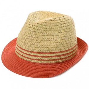 Fedoras Fedora Straw Fashion Sun Hat Packable Summer Panama Beach Hat Men Women 56-62CM - 00734_red - C418RUH068H $39.83