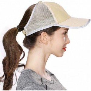 Baseball Caps Women Ponytail Baseball Bun Hat Cotton/Nylon/Mesh Quality Low Profile Adjustable - 00701_khaki - C718ORNCKYO $2...