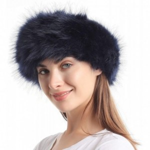 Cold Weather Headbands Faux Fur Headband with Stretch Women's Winter Earwarmer Earmuff - Navy - CK18X57AO45 $24.76