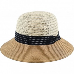 Sun Hats Womens Floppy Summer Sun Beach Wide Brim Straw Hat - Fh4 - C018D748T7L $29.22