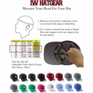 Baseball Caps Classic Baseball Hat Custom A to Z Initial Team Letter- Black Cap White Red - Letter H - C318IDWTDUW $20.75