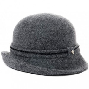 Bucket Hats 1920 Vintage Cloche Bucket Hat Ladies Church Derby Party Fashion Winter 55-59CM - 00090_gray - CT18YLZD683 $39.99