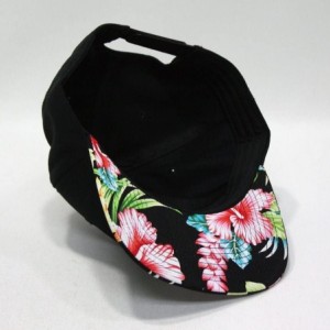Baseball Caps Premium Floral Hawaiian Cotton Twill Adjustable Snapback Baseball Caps - Hawaiian/Black/Black Flat - CV12CDN16B...