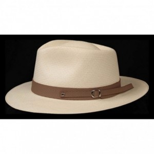 Cowboy Hats (1" & .5") Embossed Patterned Leather Panama Hat Band - Brown Points - C818O25C92E $24.86