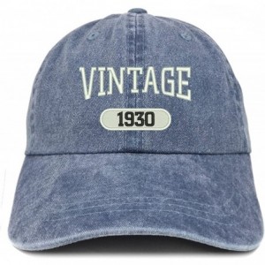 Baseball Caps Vintage 1930 Embroidered 90th Birthday Soft Crown Washed Cotton Cap - Navy - C7180WX9EL0 $33.11
