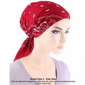 Skullies & Beanies Paisley Bandana Scarf Pre Tied Cotton Chemo Hat Beanie Turban Headwear for Cancer - 03- Navy - CS12JDC5O0N...