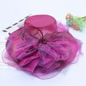 Sun Hats Women's Organza Church Kentucky Derby Fascinator Floral Tea Party Wedding Hats - Purple - CD182564KL0 $40.33