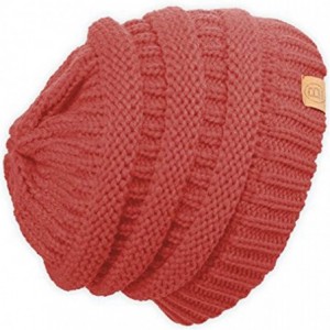 Skullies & Beanies Beanie Hat Cap Knit Skullies for Men Women Unisex - 101 Coral - CN186NSYS0N $19.74