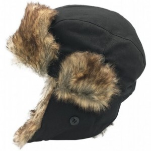 Skullies & Beanies Winter Faux Fur Fishing Trapper Hat - Black - C111S1H9YR1 $18.88