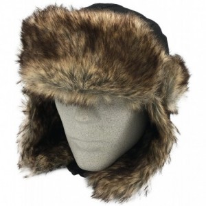 Skullies & Beanies Winter Faux Fur Fishing Trapper Hat - Black - C111S1H9YR1 $18.88