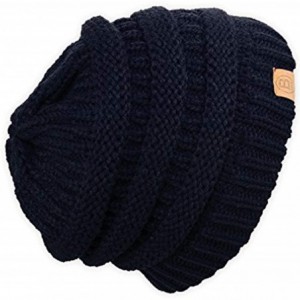 Skullies & Beanies Beanie Hat Cap Knit Skullies for Men Women Unisex - 101 Navy - CQ186NUM628 $18.85