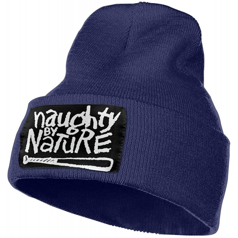 Skullies & Beanies Naughty by Nature Skull Beanie Hats Hip Hop Knit Cuffless Beanie Hat for Mens & Womens - Navy - CE18A6A8WN...