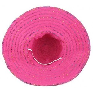 Sun Hats Crushable Multi-Colors with Ribbon Wide Floppy Brim Sun Hat - Fuchsia - CA12HTVXHRR $32.39