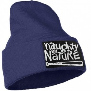 Skullies & Beanies Naughty by Nature Skull Beanie Hats Hip Hop Knit Cuffless Beanie Hat for Mens & Womens - Navy - CE18A6A8WN...
