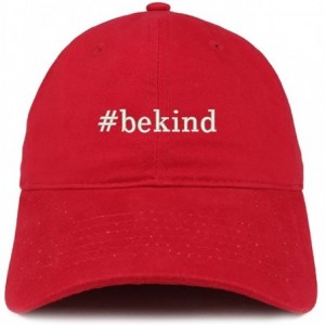 Baseball Caps Hashtag Be Kind Embroidered Soft Cotton Dad Hat - Red - C818EZE97WI $35.96