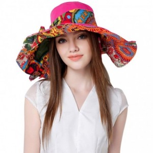 Sun Hats Women's Anti-UV Sun Protective Wide Brim Reversible Floppy Sun Hat Beach UPF 50+ - Pink - C812DOPKS79 $33.34
