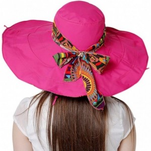 Sun Hats Women's Anti-UV Sun Protective Wide Brim Reversible Floppy Sun Hat Beach UPF 50+ - Pink - C812DOPKS79 $33.34