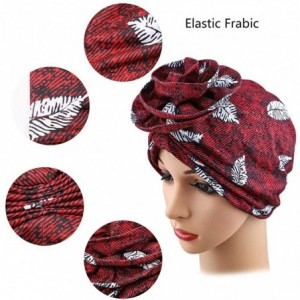 Skullies & Beanies Women's Cotton Soft Turban Elastic Beanie Printing India Sleep Bonnet Chemo Cap Hair Loss Hat Head Cover -...