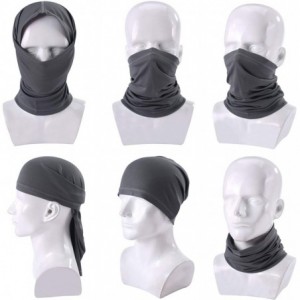 Balaclavas Face Cover Scarf - Sun Protection Neck Gaiter - Fishing Face Mask - Gray + White - CD18UU3ZEXE $28.31