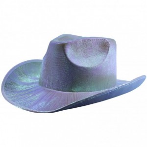 Cowboy Hats Metallic Cowboy Hat - Opal White - C418X9TUG20 $42.11