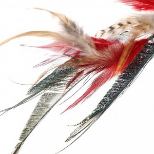 Headbands Feather Hair Extensions Hippie Headband - Boho headpiece Hair Clip Gypsy Hair Indian Hippie Headpiece (Red) - Red -...