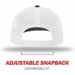Baseball Caps Richardson Unisex 112 Trucker Adjustable Snapback Baseball Cap- Split Dark Green/White- One Size Fits Most - CL...
