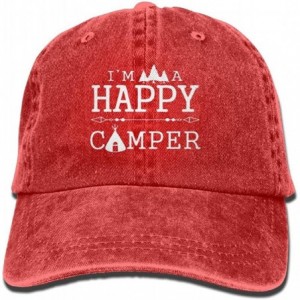 Baseball Caps I'm A Happy Camper Baseball Hat Men and Women Summer Sun Hat Travel Sunscreen Cap Fishing Outdoors - Red - CW18...