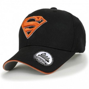 Baseball Caps Superman Embroidery Vintage Baseball Cap Washed Snapback Trucker Hat - Black&orange - C518UIHIW80 $51.52