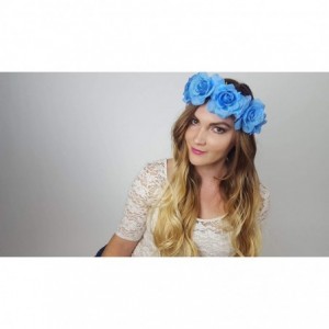 Headbands Light Up Flower Crown (Blue Rose) - Blue Rose - C418QK5RZKA $40.19