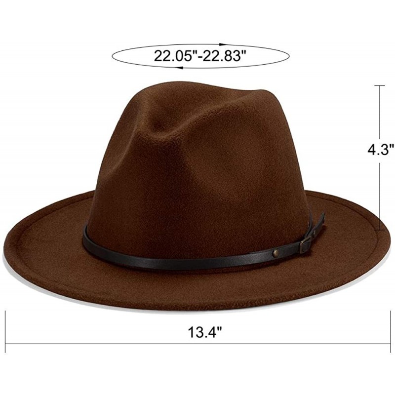 Womens Felt Fedora Hat- Wide Brim Panama Hat Floppy Wool Winter Hat ...